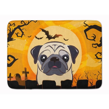 Jensendistributionservices Halloween Fawn Pug Machine Washable Memory Foam Mat MI2550560